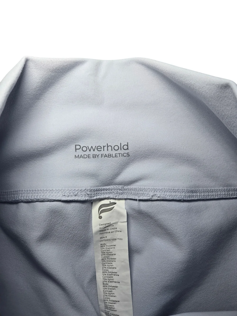 Fabletics White Leggings with Navy Side Panels - Picture 9 of 11